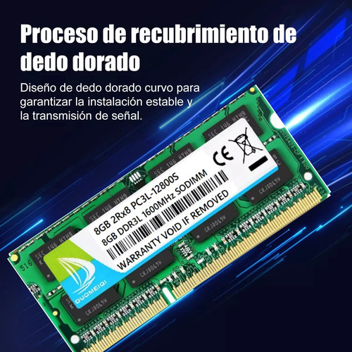Memoria RAM Gamer 16Gb 2 x 8Gb 1600 Mhz DDR3 Sodimm PC3-12800S Laptops Duomeiqi SD