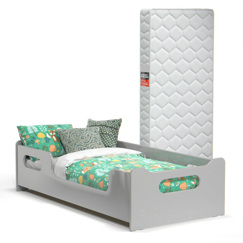 Mini Cama Infantil Para Quarto Com Grade Lateral E Colchão