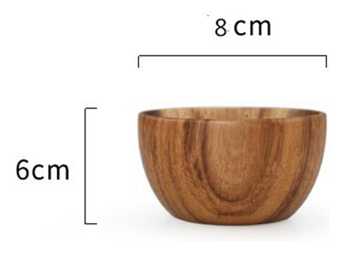 5 Ensaladera De Madera Redonda Cocina Mezcla De Los 8x6cm