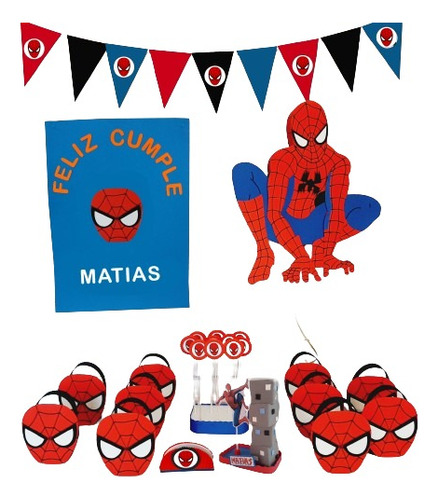 Cotillón Completo Para 30 Niños Hombre Araña Spiderman