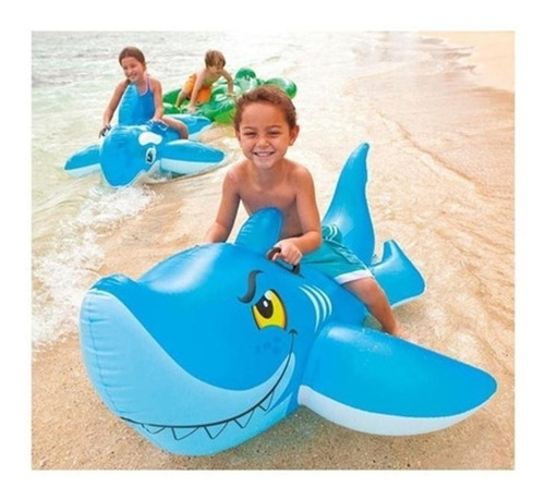 Flotador Inflable Para Montarse Tiburon 56567 Intex Piscina