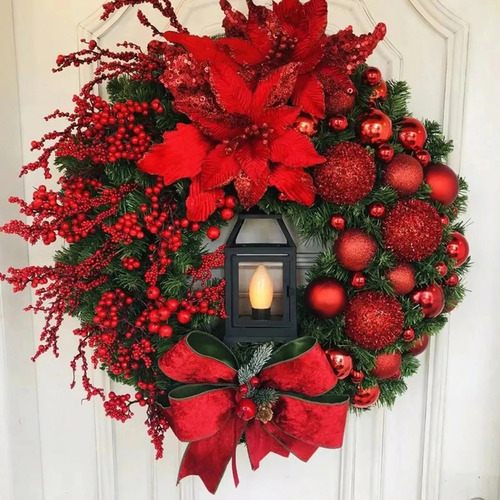 Navidad, Árbol De Navidad Con Bayas Y Lazo Artificial