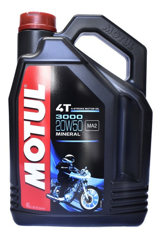 Aceite Motul 20w50 3000 Mineral Para Moto 4t Galón 4 Litros