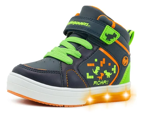 Tenis Luz Led Dinosaurios Roar Bubble Gummers Marino 15 21