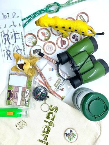 Super Kit Aventura Safari Com Lanterna Camping - 19 Itens