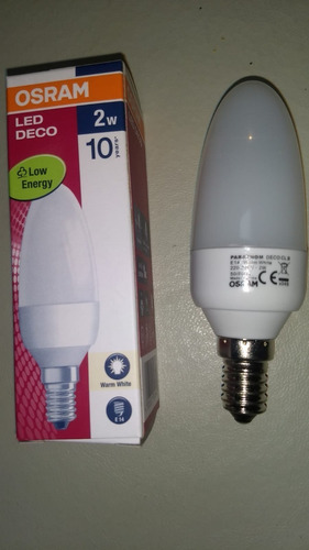 Pack 10 Lamparas Led Deco Vela Parathom 2w Osram Cálida E14