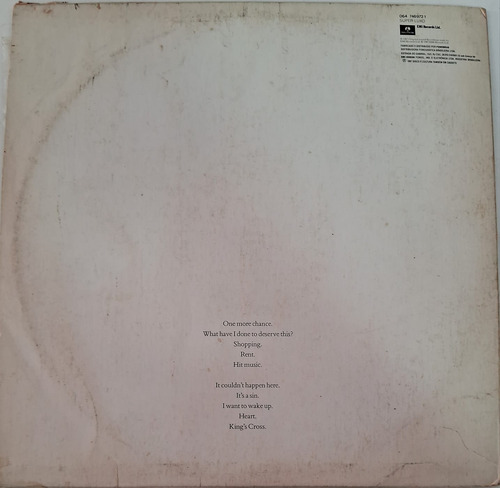 Lp Pet Shop Boys Actually (com Encarte) (Usado)