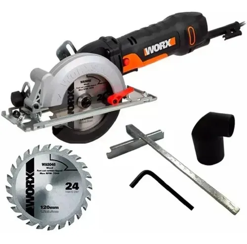 Serra circular el trica Worx WX439 120mm 500W petra e laranja 50Hz