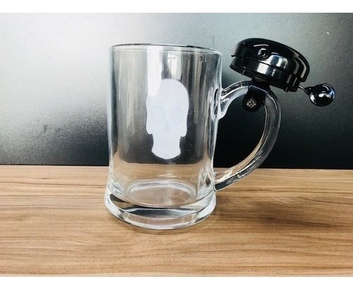 Caneca De Chopp Cerveja C Campainha Estampa Caveira Mexicana