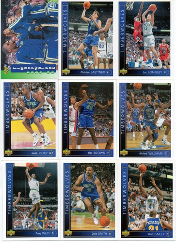 1993-94 Upper Deck Set ( 9 ) Tarjetas Minnesota Timberwolves