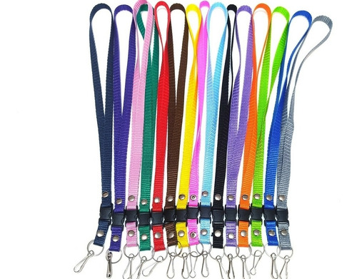 Cinta Porta Gafete Lanyard Paq Con 100pz