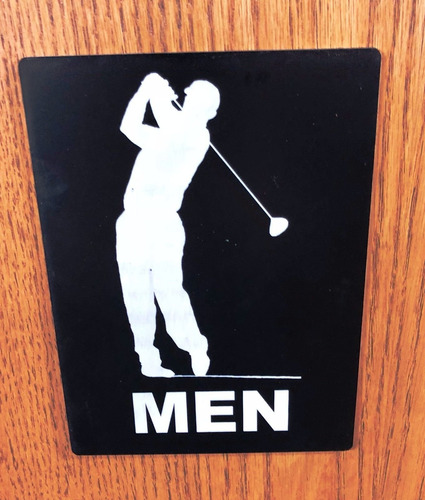 Para Hombre Baño  Señal Golf Tema Negro Blanco 6  X8