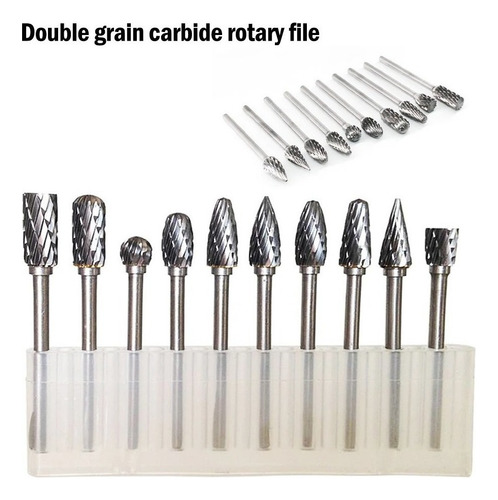 Kit 10 Punta Fresa Dremel Tungsteno Retificador De Metal