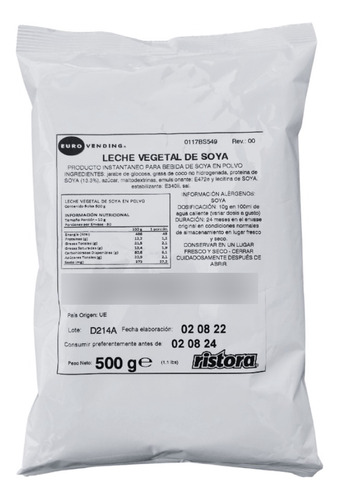 Leche Vegetal De Soya Instantánea Ristora - Vending 1kg
