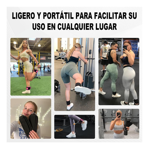 Tobillera Fitness Gym, Reforzada Doble Anilla En D, Correas