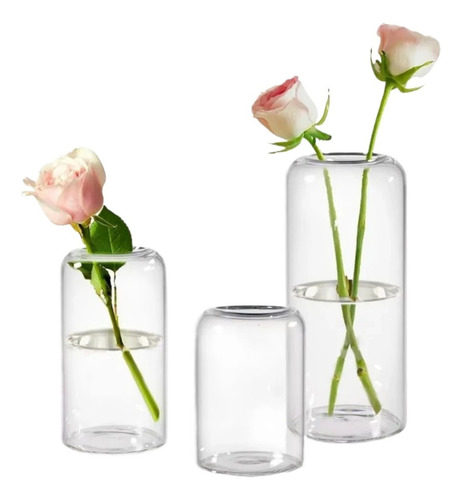 3 Peças/conjunto De Vasos De Vidro Transparentes Para