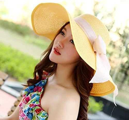 Sombrero Flexible Plegable Para Mujer, Sombrero De Paja Con