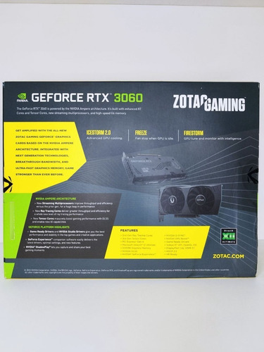 Imagen 3 de 3 de Tarjeta Grafica Rtx 3060 12gb Zotac Gaming Geforce Gddr6