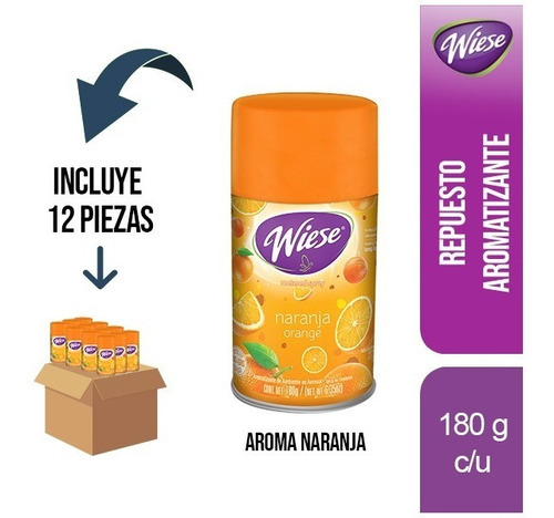 12 Pz - Wiese Repuesto Aromatizante 180g  Naranja