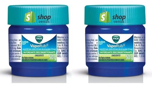 Vick Vaporub Descongestionante Vaporizante - 50g 2 Unidades 