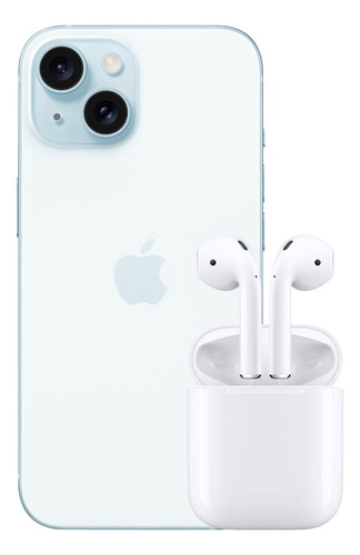 Apple iPhone 15 128gb Azul Rfb + AirPods 2 Blanco (Reacondicionado)