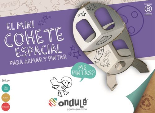 Juguete Didáctico Niños Cohete P/pintar + Stickers + Colores