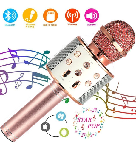 Niños Karaoke Micrófono Hogar Bluetooth Micrófono