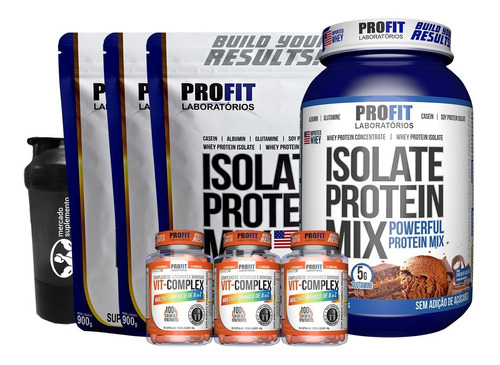 Whey Isolate Protein Mix 907g + 3x Refil + 3x Vit-complex