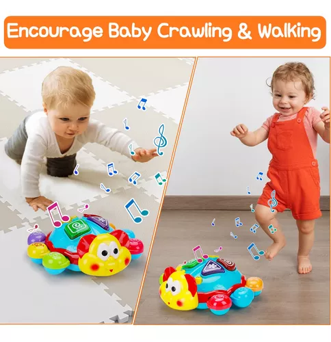 Juguetes para bebés de 6 a 12 meses, juguete de tiempo boca abajo para  12-18 meses, juguetes musicales para gatear tortugas con luz y sonido,  regalo