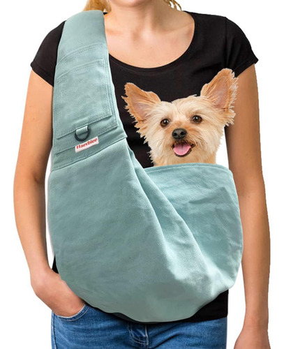 Bolsa Bandolera Para Mascotas De Lona De Color Menta Transpo