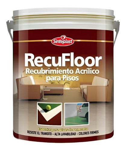 Recufloor Piso Deportivo X 20l Azul/cemento/negro/rojo/verde