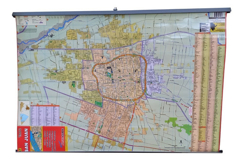 Mapa Ciudad De San Juan 80x60cm Plastificado Y Laminado
