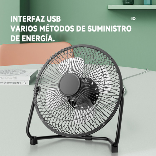 Ventilador Portátil Usb 8 De Metal Para Mesa Y Escritorio