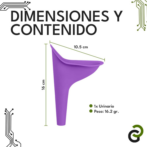 Orinal Urinario Portátil Femenino De Silicona Reutilizable Lila