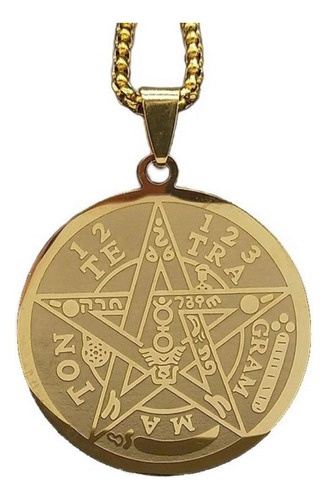 Collar Tetragramaton Acero Dorado