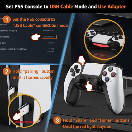 Mando Inalámbrico Iwgame P/ Ps5/ps5 Pro/ps4/pc Blanco