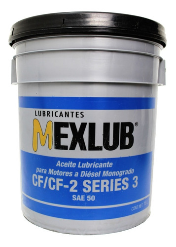 Aceite Motor Diesel Mexlub Sae 50 Monogrado 19 Litros Cubeta