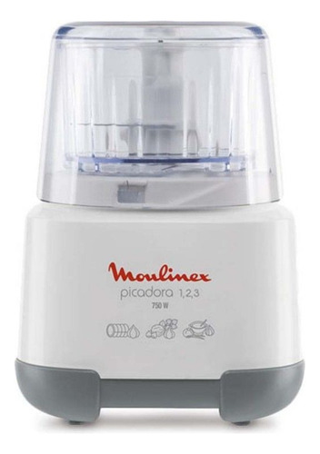 Picadora 1, 2, 3 + Jarra Licuadora Moulinex Ad6021ar Blanco