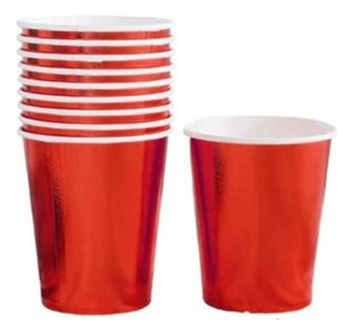 Vasos Desechables X 10 -colores Metalizados Cotillón 