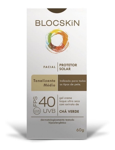 Imagem 2 de 4 de Blocskin Protetor Solar Facial Fps40 Color Médio Ultra Seco