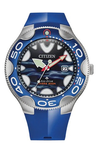 Reloj Citizen Promaster Dive Orca Ocean Bn0238-02l Color de la correa Azul Color del bisel Plata