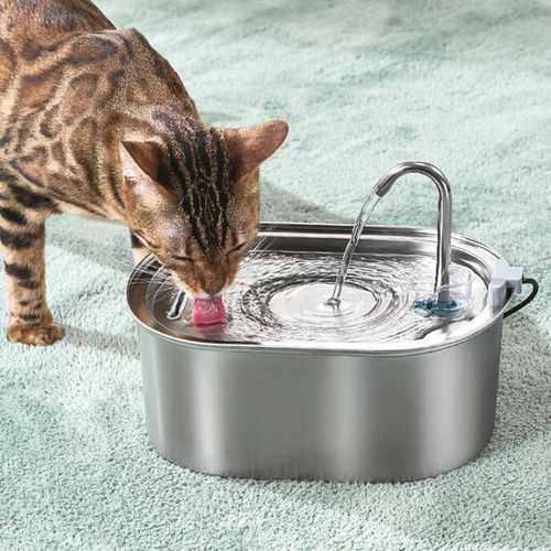Fuente De Agua De Acero Inoxidable Para Gatos, Bebedor