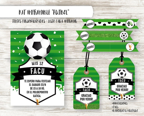 Kit Imprimible Futbol - Textos Personalizados