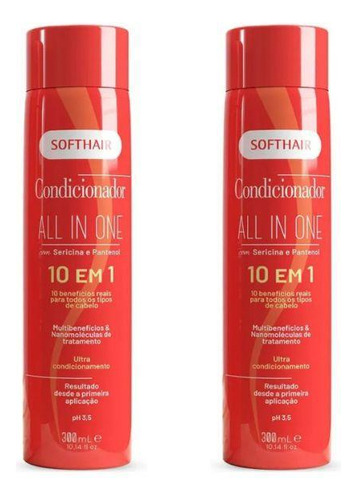 Condicionador Soft Hair 300ml All In One - Kit Com 2un