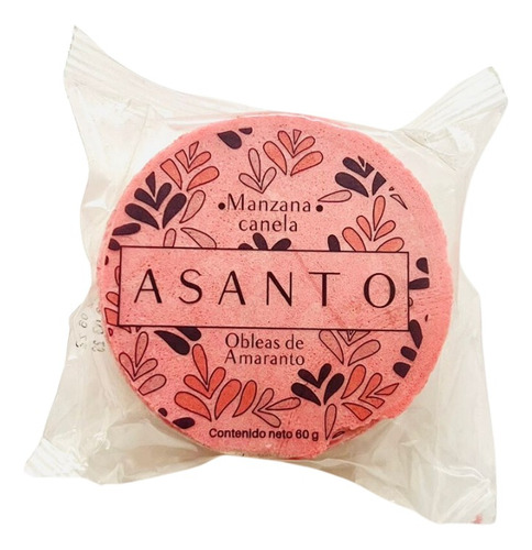 Asanto Obleas De Amaranto Sabor Manzana - Canela I 10 Piezas