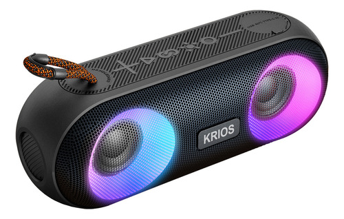 Bocina Bluetooth Portatil Altavoz Recargables Bluetooth 5.2 KRIOS L1 Altavoz Inalámbrico Con Sonido Estéreo Hd Reproducción Ipx6 Negro 2400mah