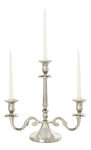 Deco 79 Candelabro Enrollado De Aluminio, 14 X 6 X 14, Plate