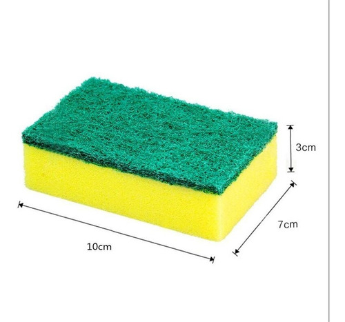 Imagen 2 de 7 de Esponja Fibra Para Lavar Trastes Cocina Paquete 10 Piezas