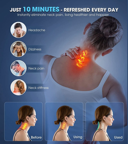 Almohada Cervical Para Dolor De Hombros Y Relajar Cuello Azul