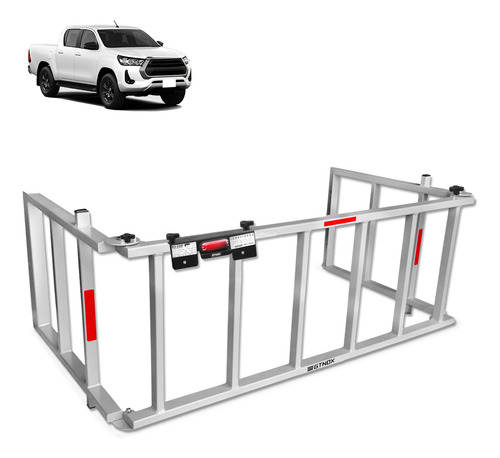 Extensor Caçamba Hilux 2016 A 2024 Divisor Rampa 200kg Prata